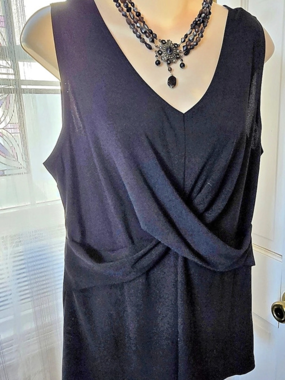 Atelier 29 Black Draped Tunic Size Large